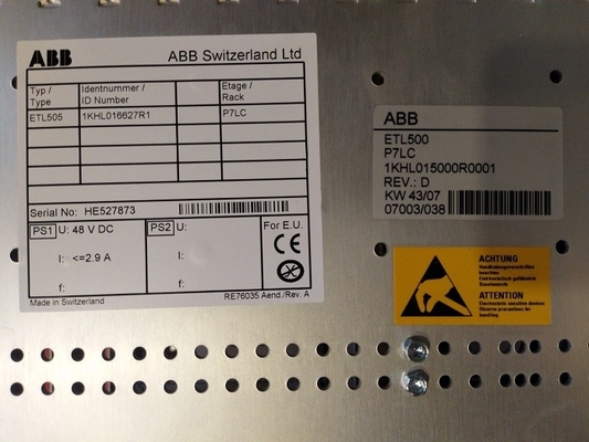 P7LC ABB سیستم کنترل شاسی PLC قطعات یدکی 1KHL015000R0001
