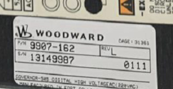 Woodward 9907-162 220 وات قدرت ورودی فرمانده دیجیتال کنترل توربین +24 Vdc در 1 A