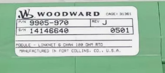 Woodward 9905-970 ماژول ورودی 6 کانال 24 Vdc -40°C تا +85°C در انبار