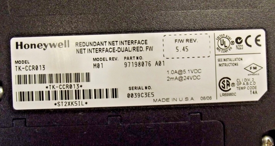 TK-CCR013 Honeywell Redundancy Network Interface Module کاملا جدید است