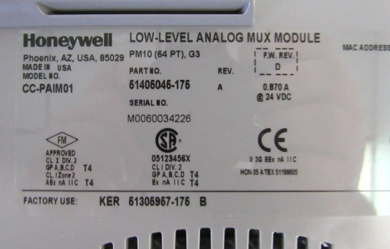 CC-PAIM01 Honeywell ماژول کم سطحی Mux IOTA ماژول آنالوگ Mux