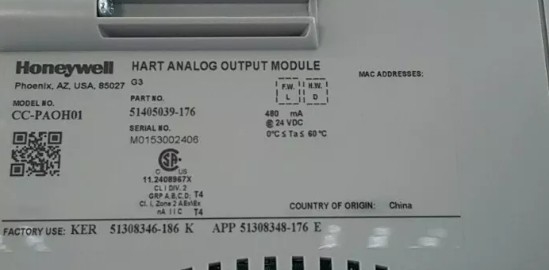 CC-PAOH01 ماژول خروجی آنالوگ Honeywell Hart ماژول PLC قطعات DCS