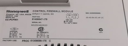 ماژول فایروال کنترل CC-PCF901 Honeywell 9 پورت FTE کاملاً جدید در انبار