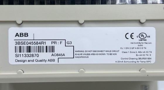 ABB AO845A 3BSE045584R1 ماژول خروجی آنالوگ S/R HART ماژول 8 کانال