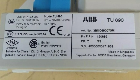 ABB TU890 3BSC690075R1 واحد پایان بخش ماژول با رابط ایمنی ذاتی