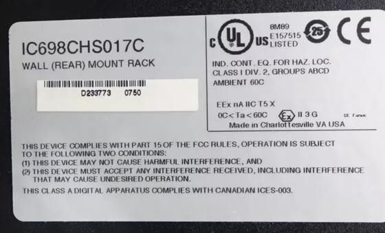 IC698CHS017 GE PACSystems RX7i Racks 17 Slot جلو و عقب نصب CPU و تنظیمات I / O