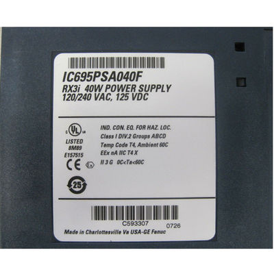 منبع تغذیه GE Fanuc PLC Ge Ic695psa040 Pac Systems Rx3i Plc